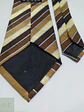 Corbata Vintage 100% Seda a Rayas Regimental Café y Dorado - Miniatura 4
