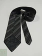 Corbata a Rayas Regimental Monocromática Gris y Negra - Miniatura 4