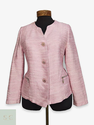 Chaqueta Corta Bouclé Texturizada Rosa AZ Modell Talla S