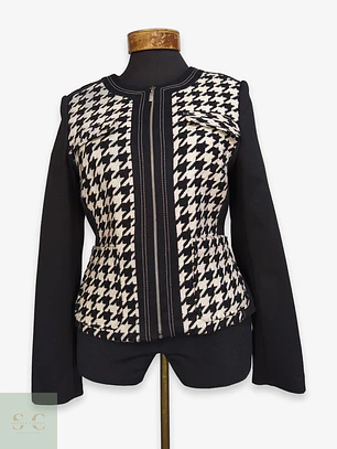 Chaqueta Ashley Brooks Pata de Gallo en Mezcla de Lana Talla SM