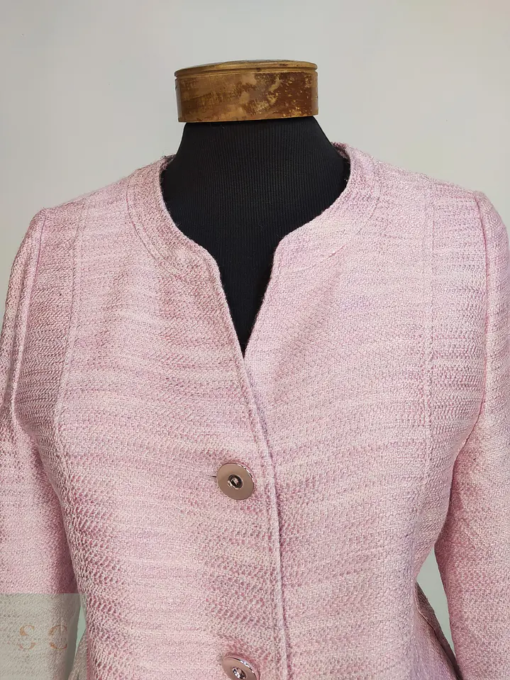Chaqueta Corta Bouclé Texturizada Rosa AZ Modell Talla S 6