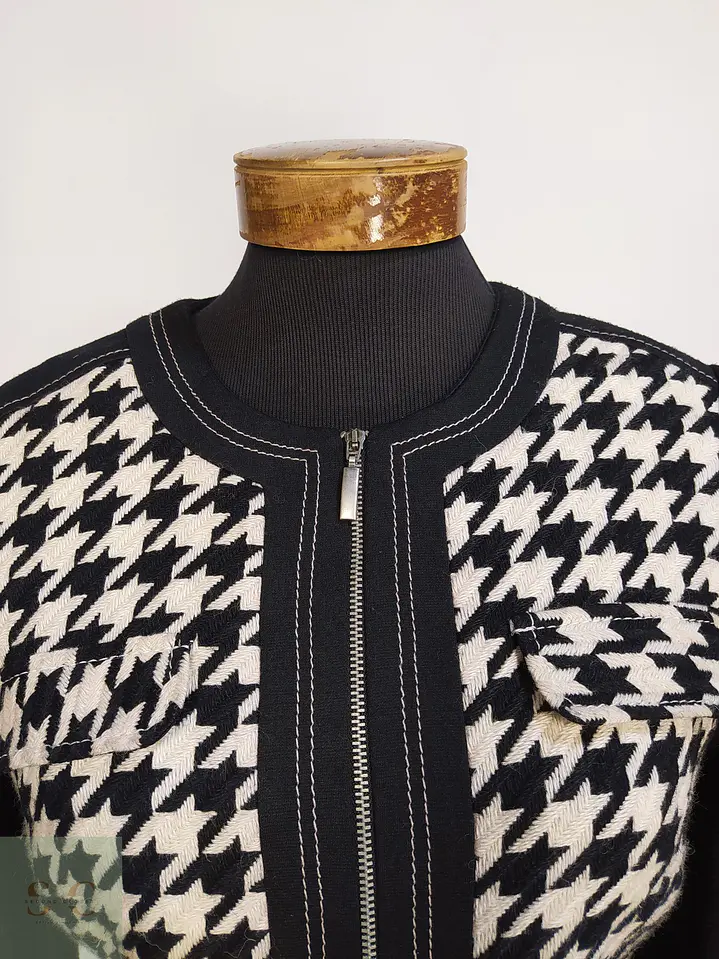 Chaqueta Ashley Brooks Pata de Gallo en Mezcla de Lana Talla SM 6