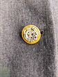 Blazer Vintage en Lana Virgen Gris Plomo con Botones Heráldicos Dorados Talla XXXL - Miniatura 4