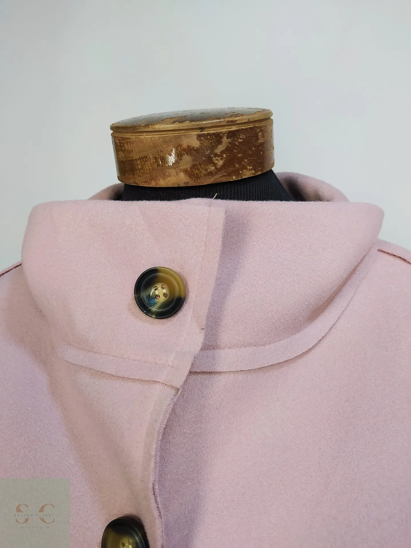 Abrigo Corto Oversize Rosa Palo Made in Italy Talla M 7