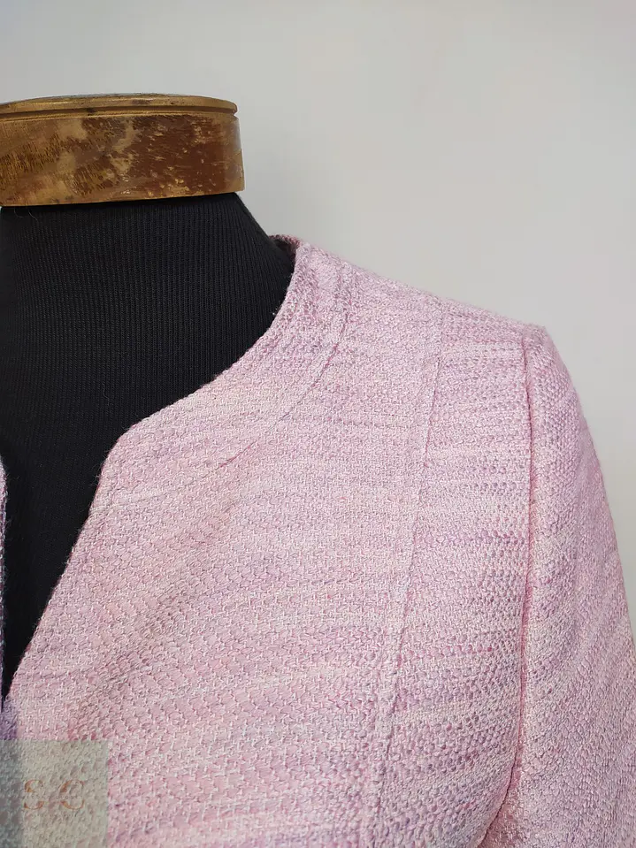 Chaqueta Corta Bouclé Texturizada Rosa AZ Modell Talla S 7