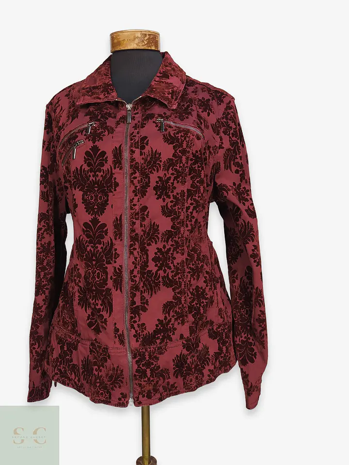 Chaqueta Burdeos en Algodón con Relieve Damasco Velvet Talla XL 1