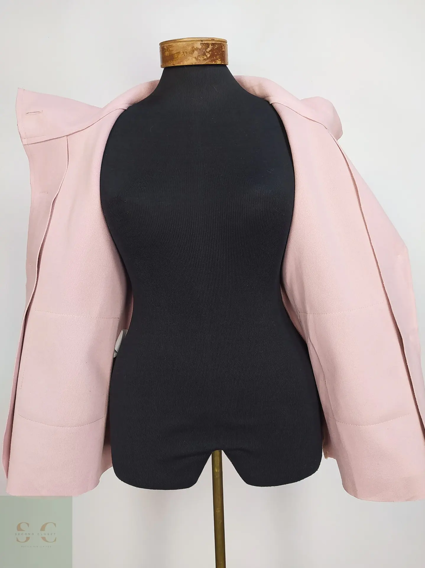 Abrigo Corto Oversize Rosa Palo Made in Italy Talla M 8