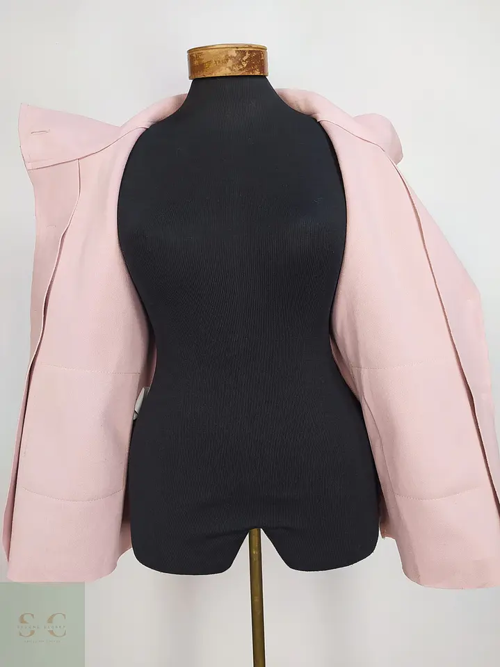 Abrigo Corto Oversize Rosa Palo Made in Italy Talla M 8