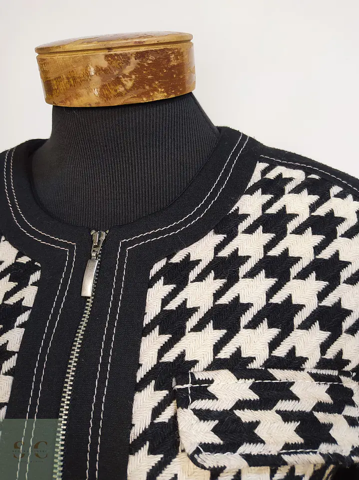 Chaqueta Ashley Brooks Pata de Gallo en Mezcla de Lana Talla SM 7