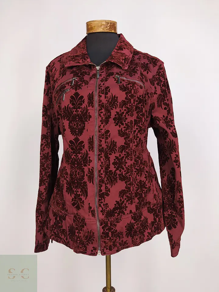Chaqueta Burdeos en Algodón con Relieve Damasco Velvet Talla XL 2