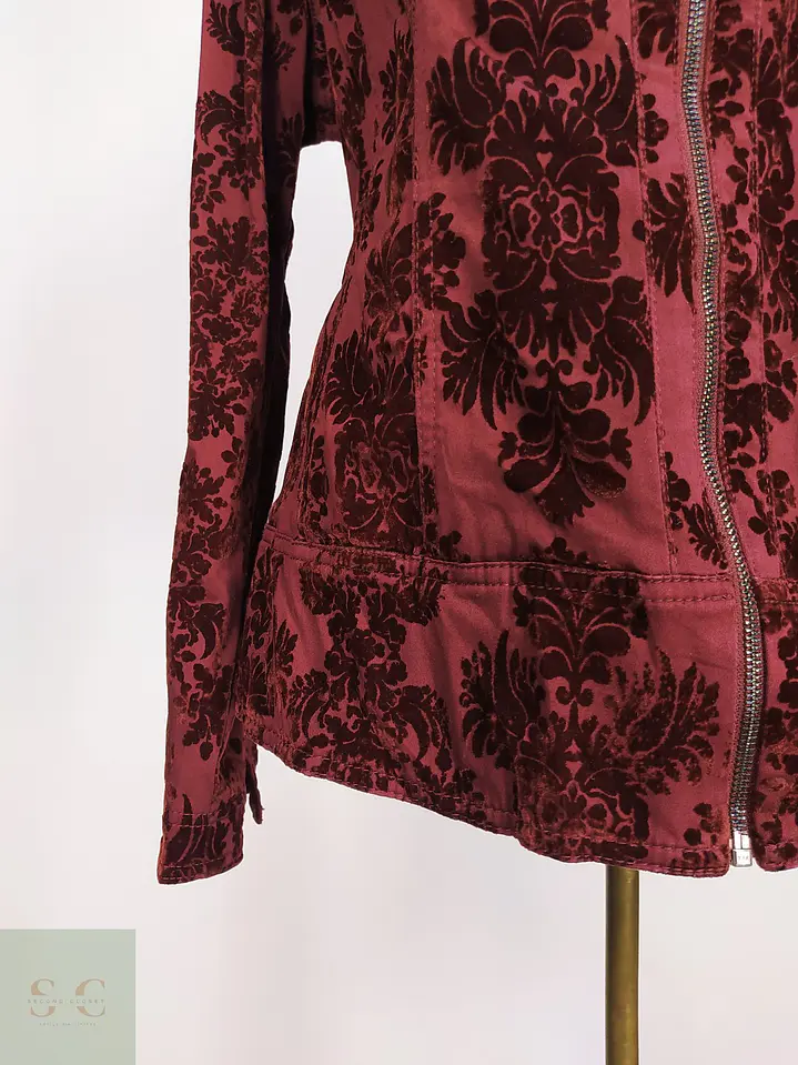 Chaqueta Burdeos en Algodón con Relieve Damasco Velvet Talla XL 3