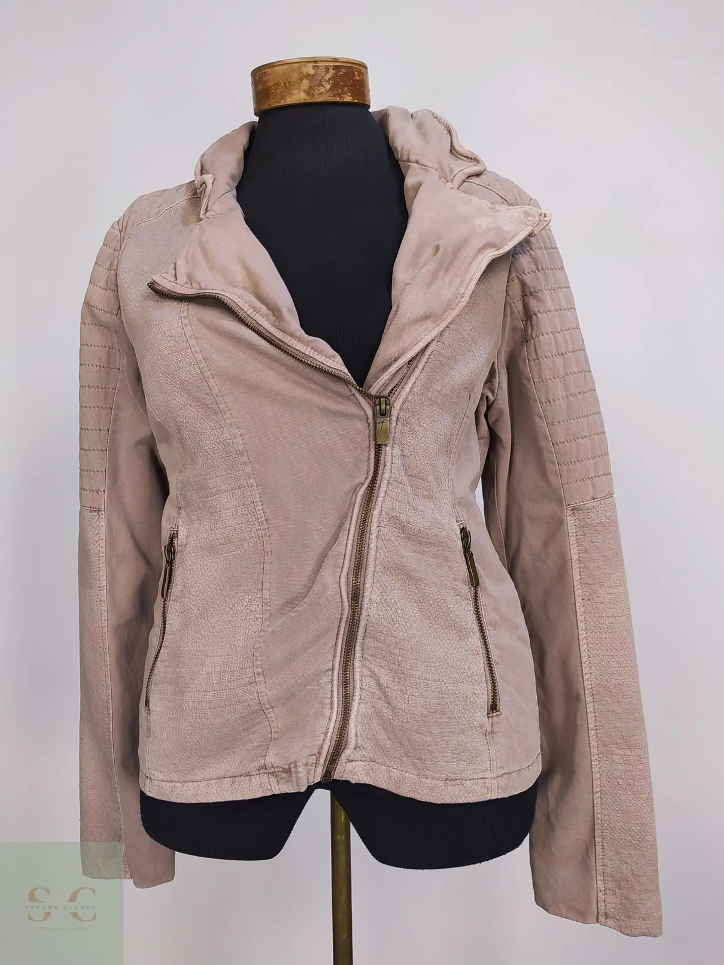 Chaqueta Biker Tom Tailor Texturizada Rosa Palo Talla SM 2