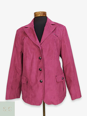 Chaqueta Blazer Walbusch Efecto Gamuza Fucsia Talla XL