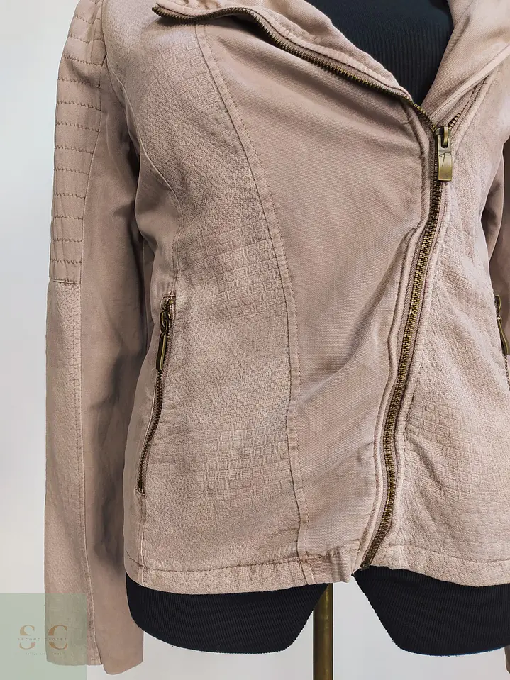 Chaqueta Biker Tom Tailor Texturizada Rosa Palo Talla SM 3