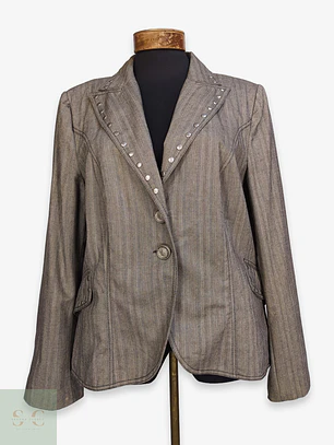 Chaqueta Blazer Monica In Donna Espiga con Apliques Talla L