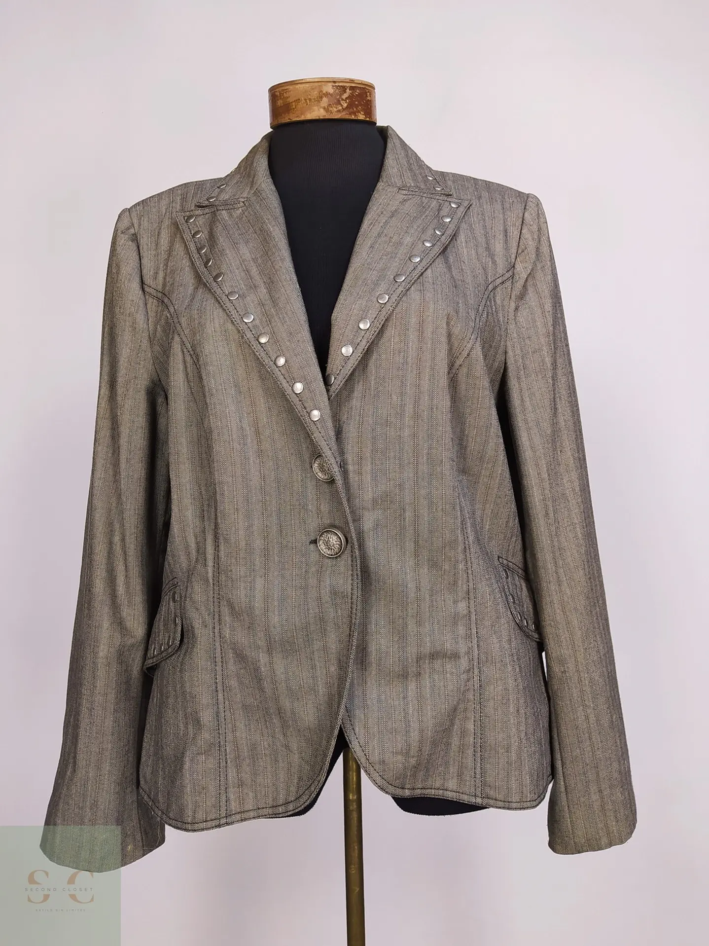 Chaqueta Blazer Monica In Donna Espiga con Apliques Talla L 2