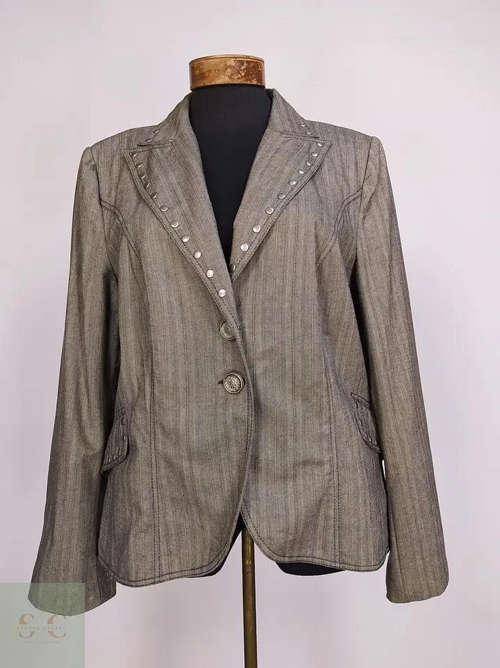 Chaqueta Blazer Monica In Donna Espiga con Apliques Talla L 2