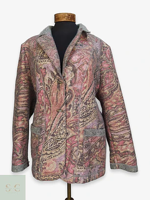 Chaqueta Sastrería Alpina Paisley Lana Virgen Vintage Talla XXXL