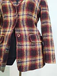 Chaqueta Blazer Gabriella Benelli en Lana Virgen a Cuadros Burdeos Talla SM - Miniatura 3