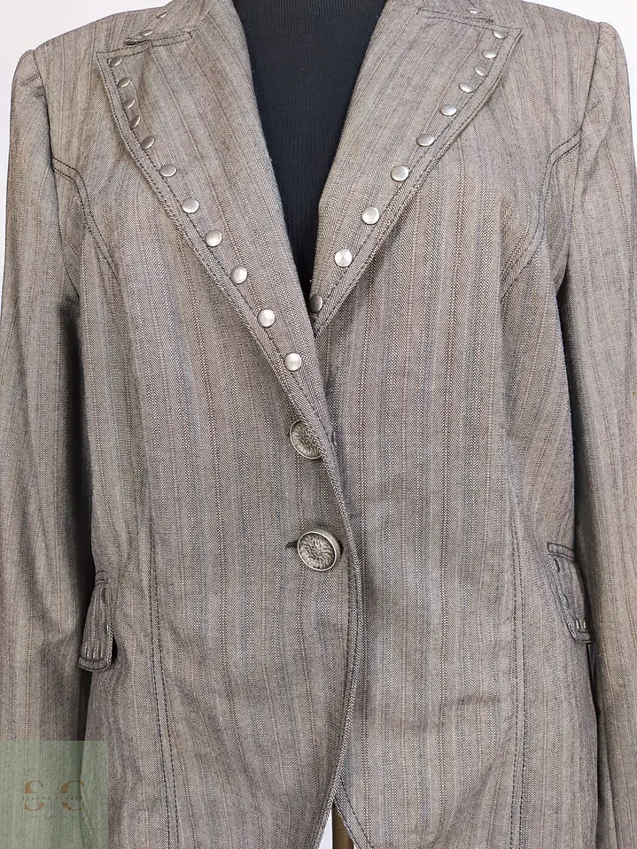 Chaqueta Blazer Monica In Donna Espiga con Apliques Talla L 4