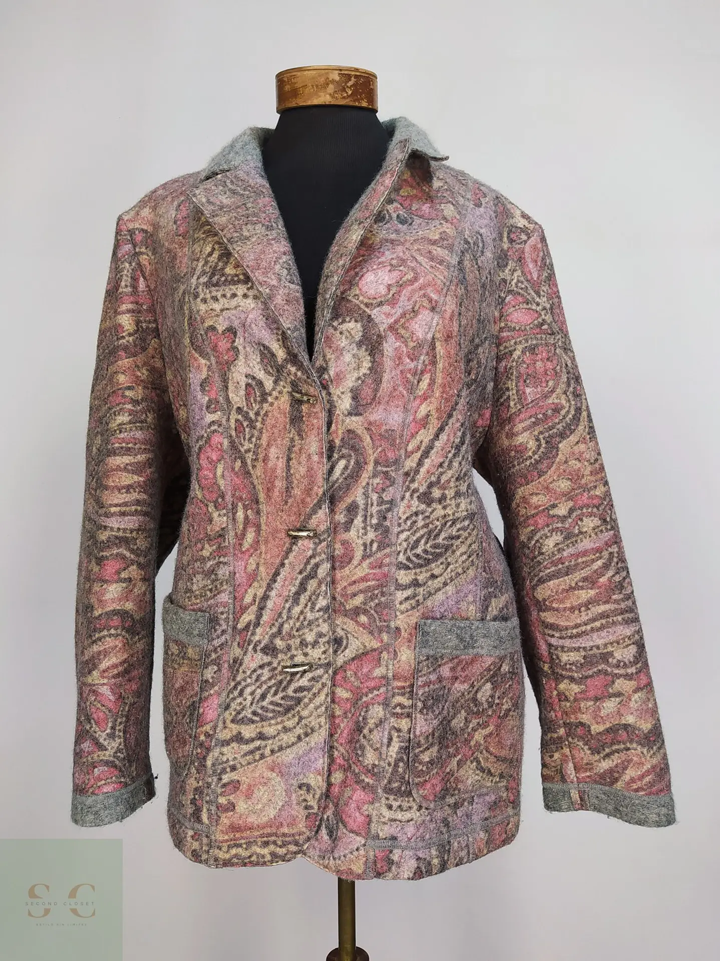Chaqueta Sastrería Alpina Paisley Lana Virgen Vintage Talla XXXL 2