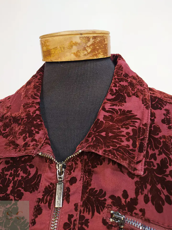 Chaqueta Burdeos en Algodón con Relieve Damasco Velvet Talla XL 8