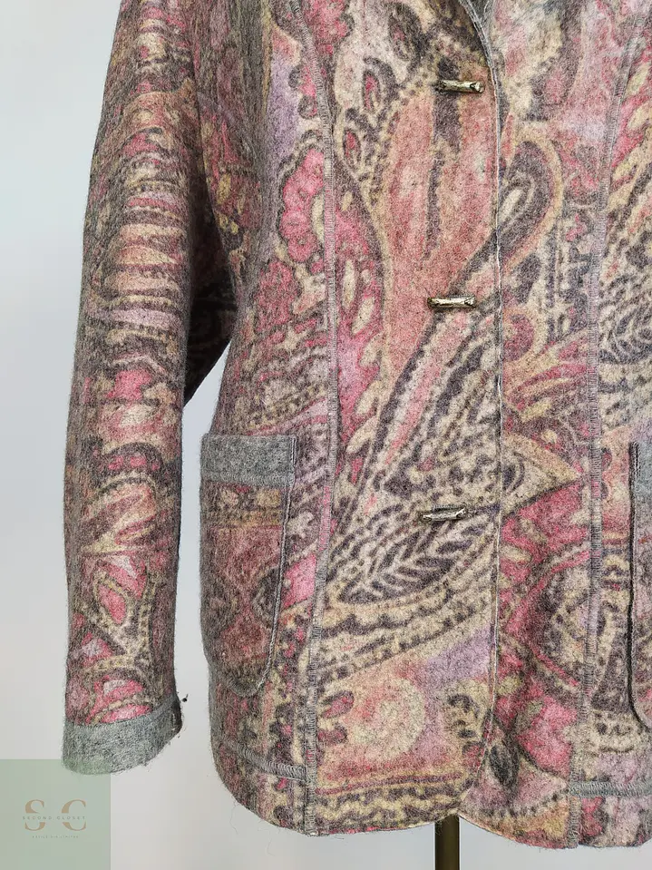 Chaqueta Sastrería Alpina Paisley Lana Virgen Vintage Talla XXXL 3