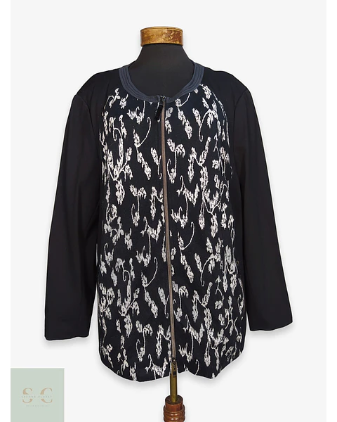 Chaqueta Gelco Jacquard Monocromática con Cierre Metálico Talla XL