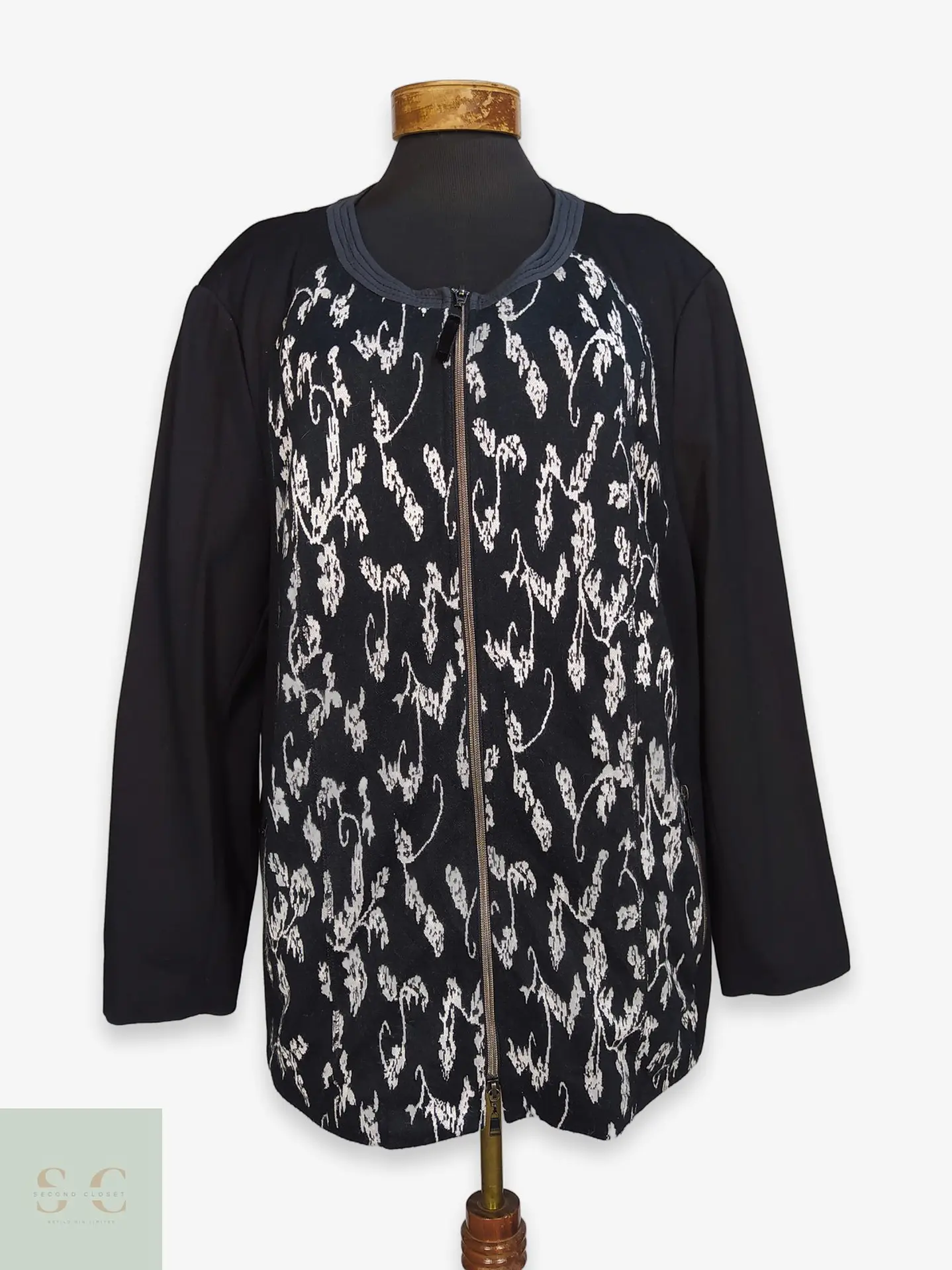 Chaqueta Gelco Jacquard Monocromática con Cierre Metálico Talla XXL 1