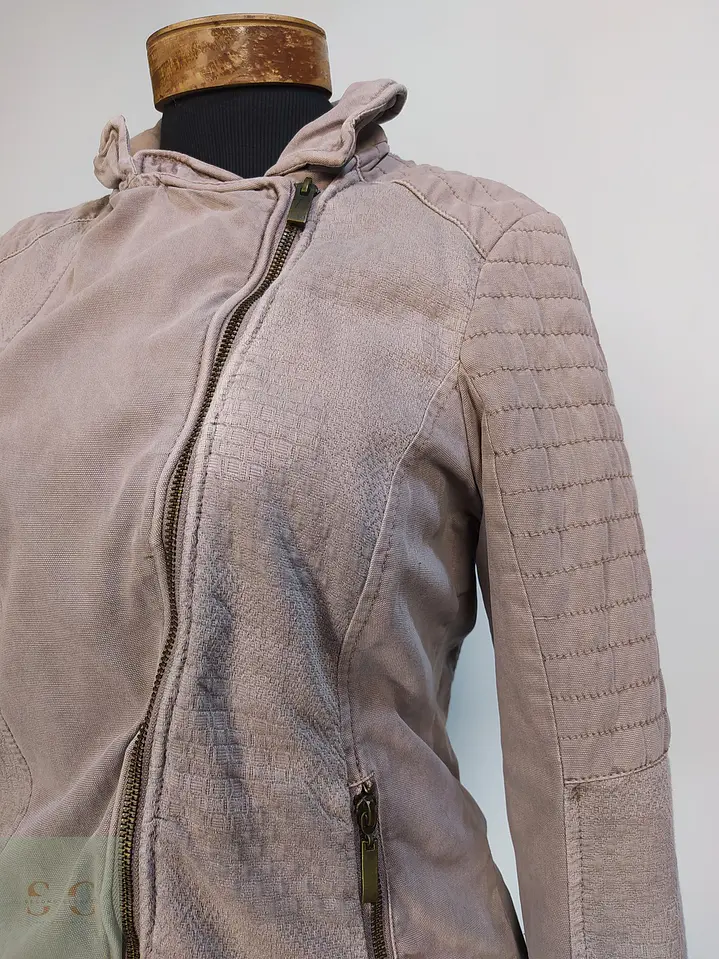 Chaqueta Biker Tom Tailor Texturizada Rosa Palo Talla SM 9