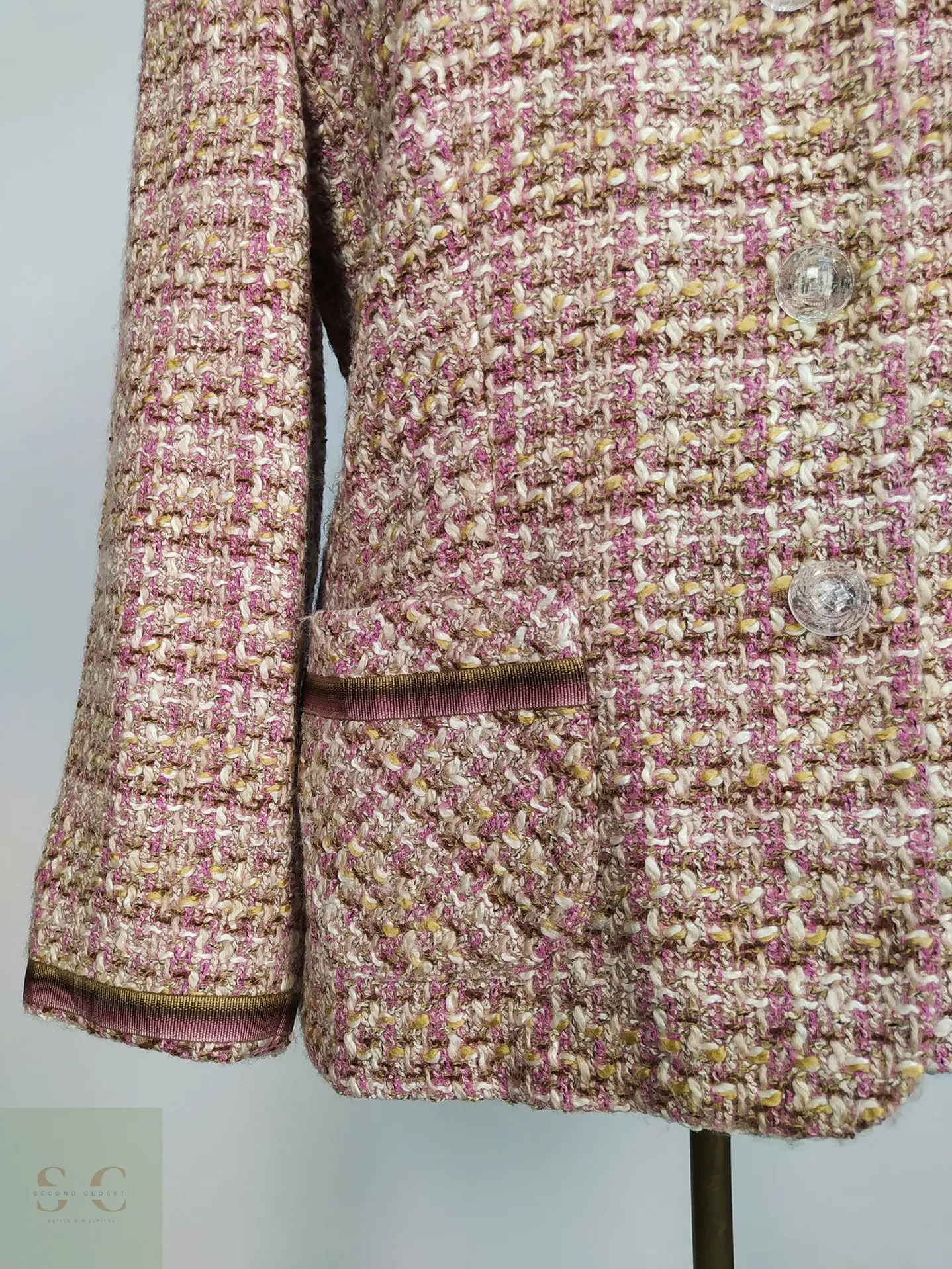 Chaqueta Tweed Gerry Weber Rosa en Mezcla de Lana Talla M 3