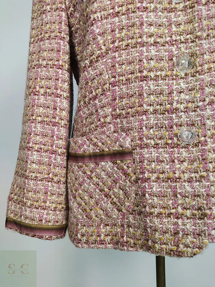 Chaqueta Tweed Gerry Weber Rosa en Mezcla de Lana Talla M 3