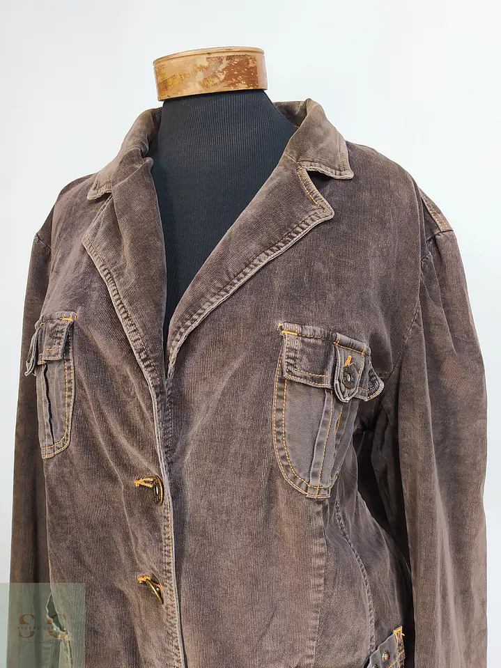 Chaqueta Wissmach de Cotelé en Algodón Café Talla XXL 5