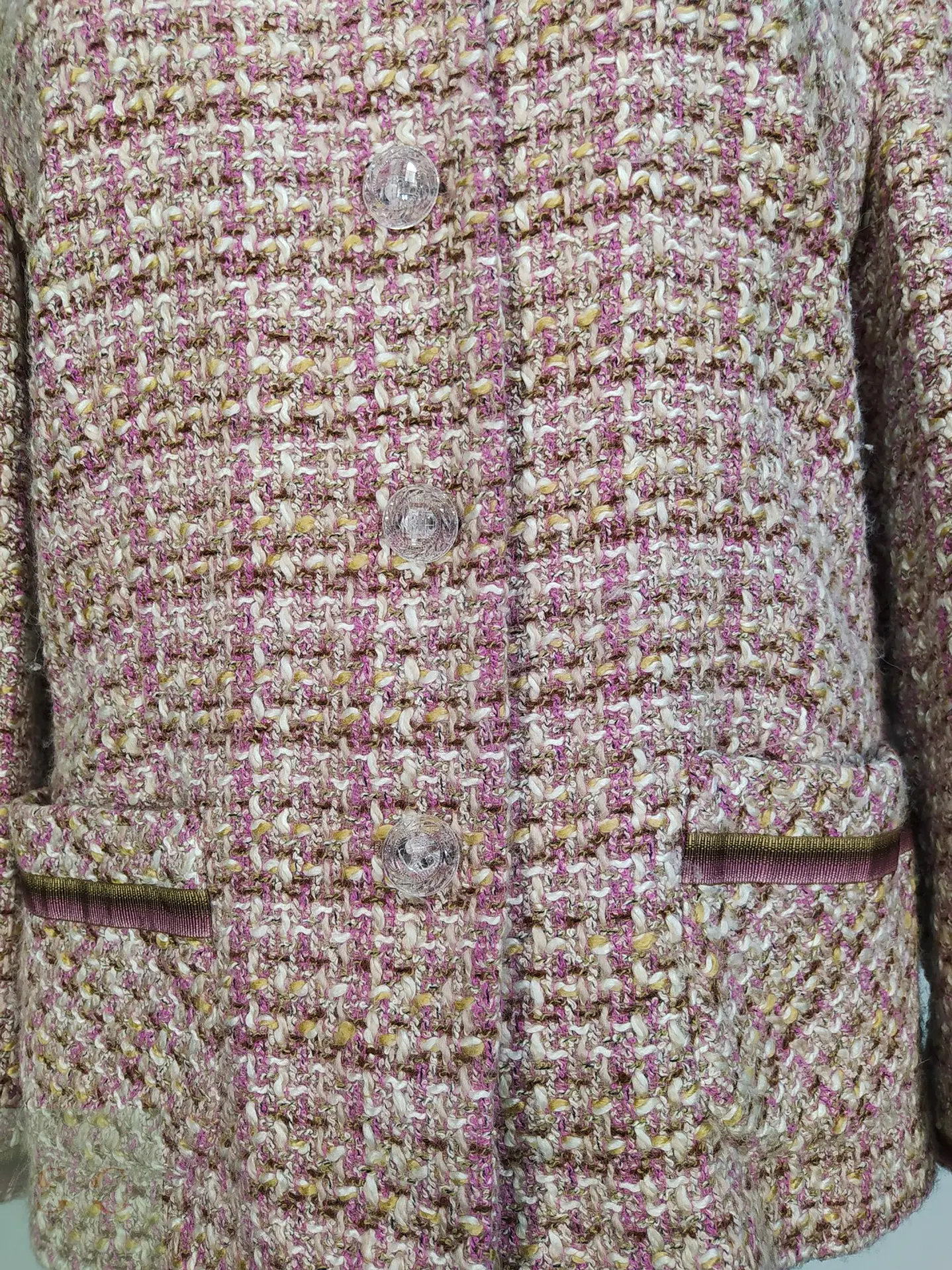 Chaqueta Tweed Gerry Weber Rosa en Mezcla de Lana Talla M 4
