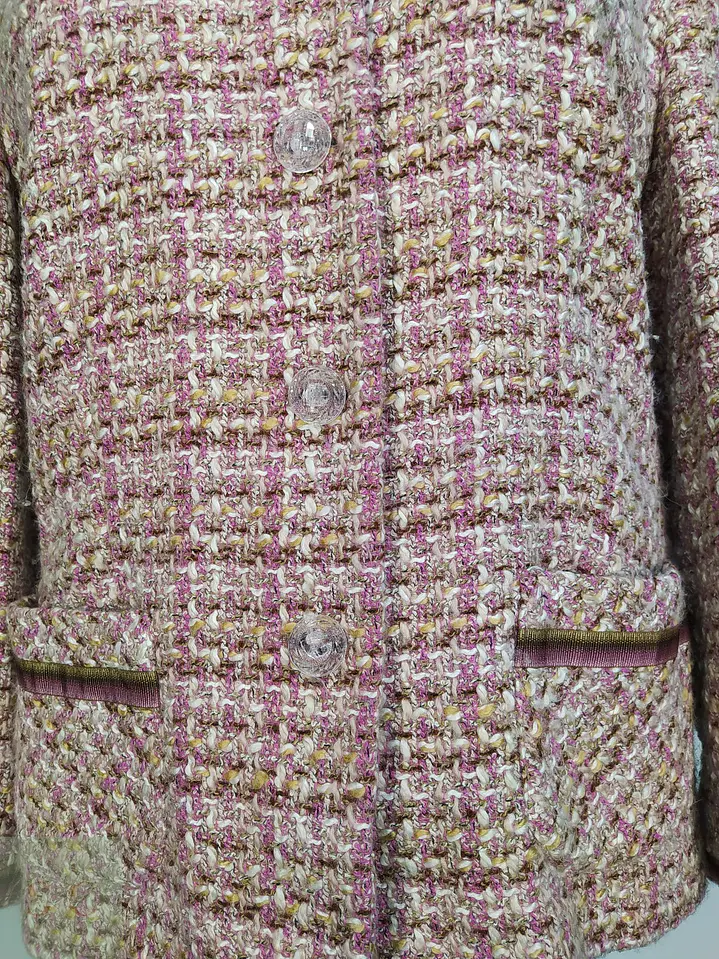 Chaqueta Tweed Gerry Weber Rosa en Mezcla de Lana Talla M 4