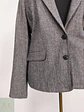 Chaqueta Blazer 4 Wards Tweed Plomo Lana Talla L - Miniatura 3