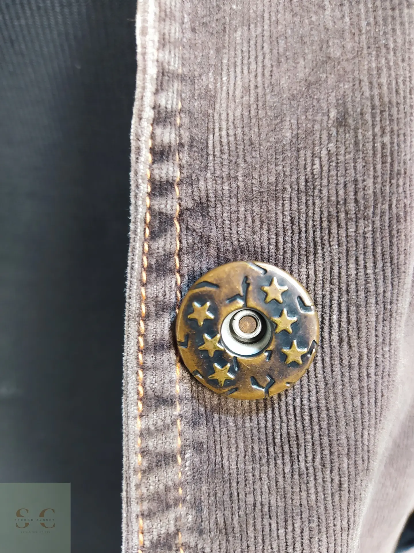Chaqueta Wissmach de Cotelé en Algodón Café Talla XXL 7