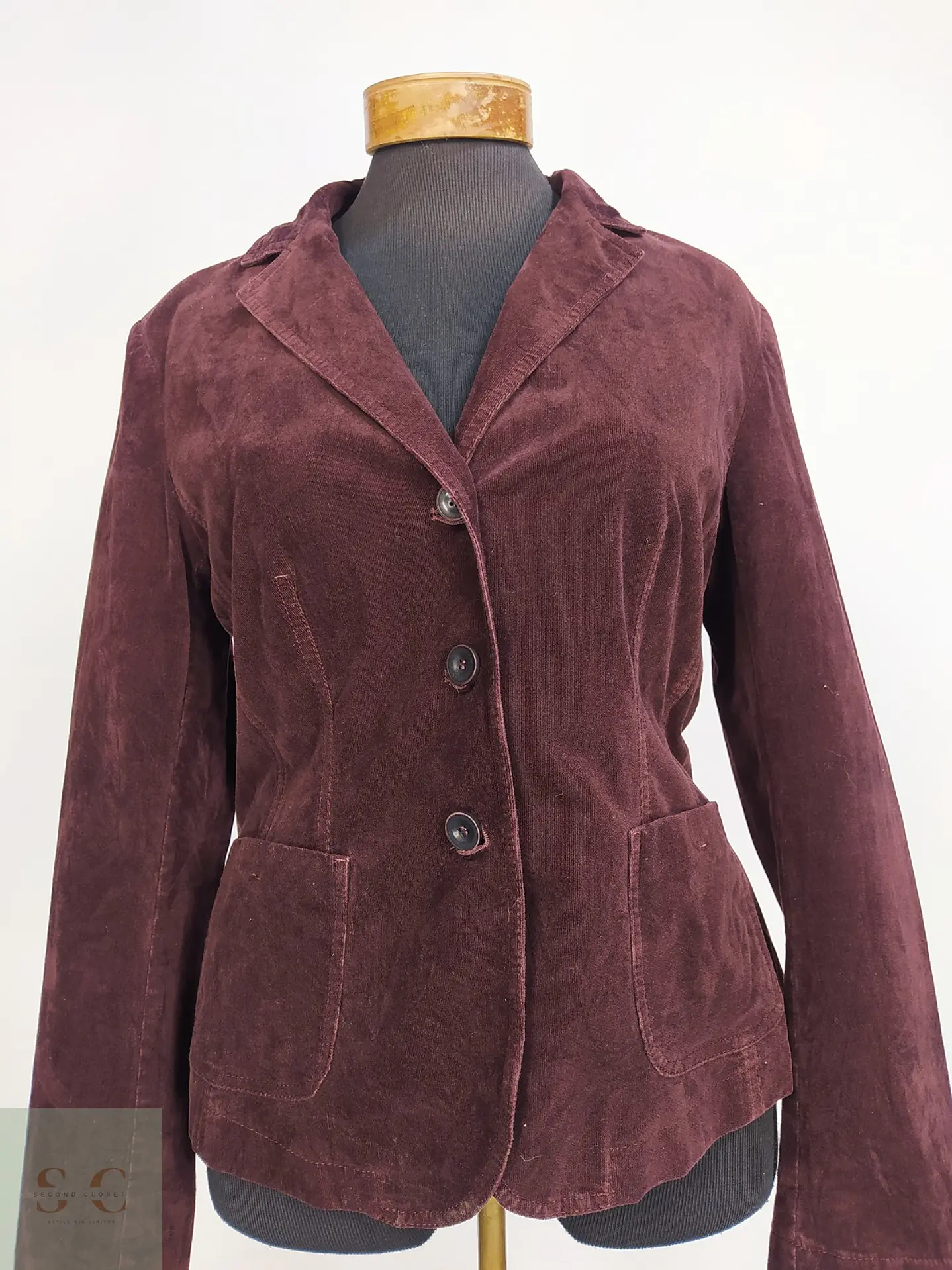 Blazer Cotelé Fino Hessnatur Burdeos Talla M 3