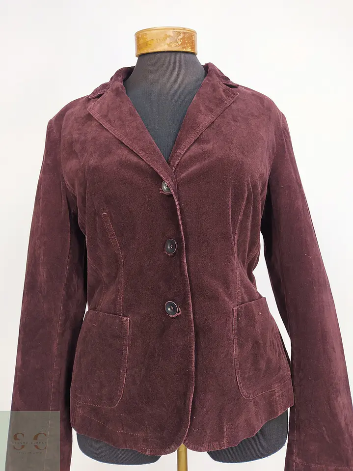 Blazer Cotelé Fino Hessnatur Burdeos Talla M 3