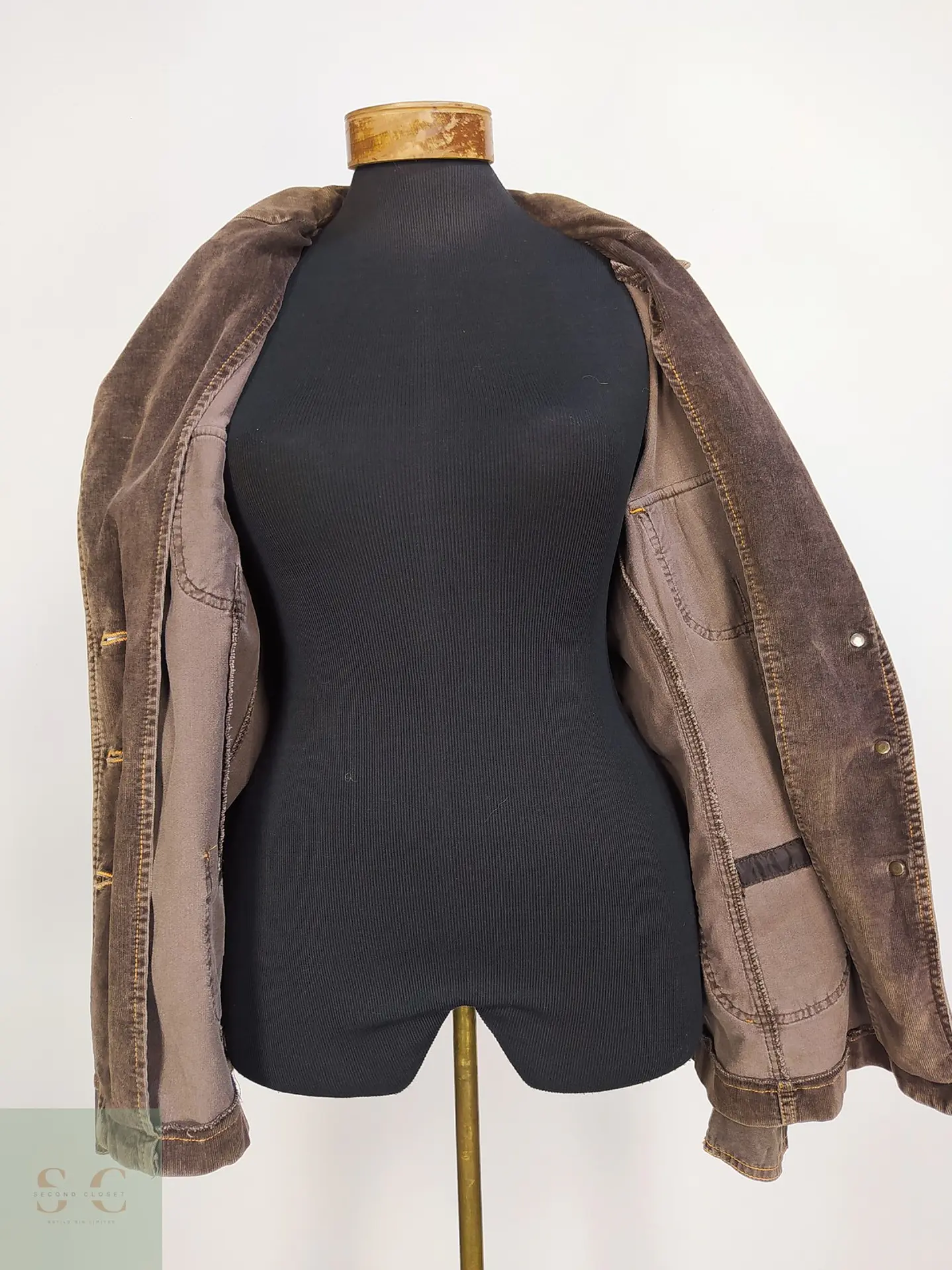 Chaqueta Wissmach de Cotelé en Algodón Café Talla XXL 8