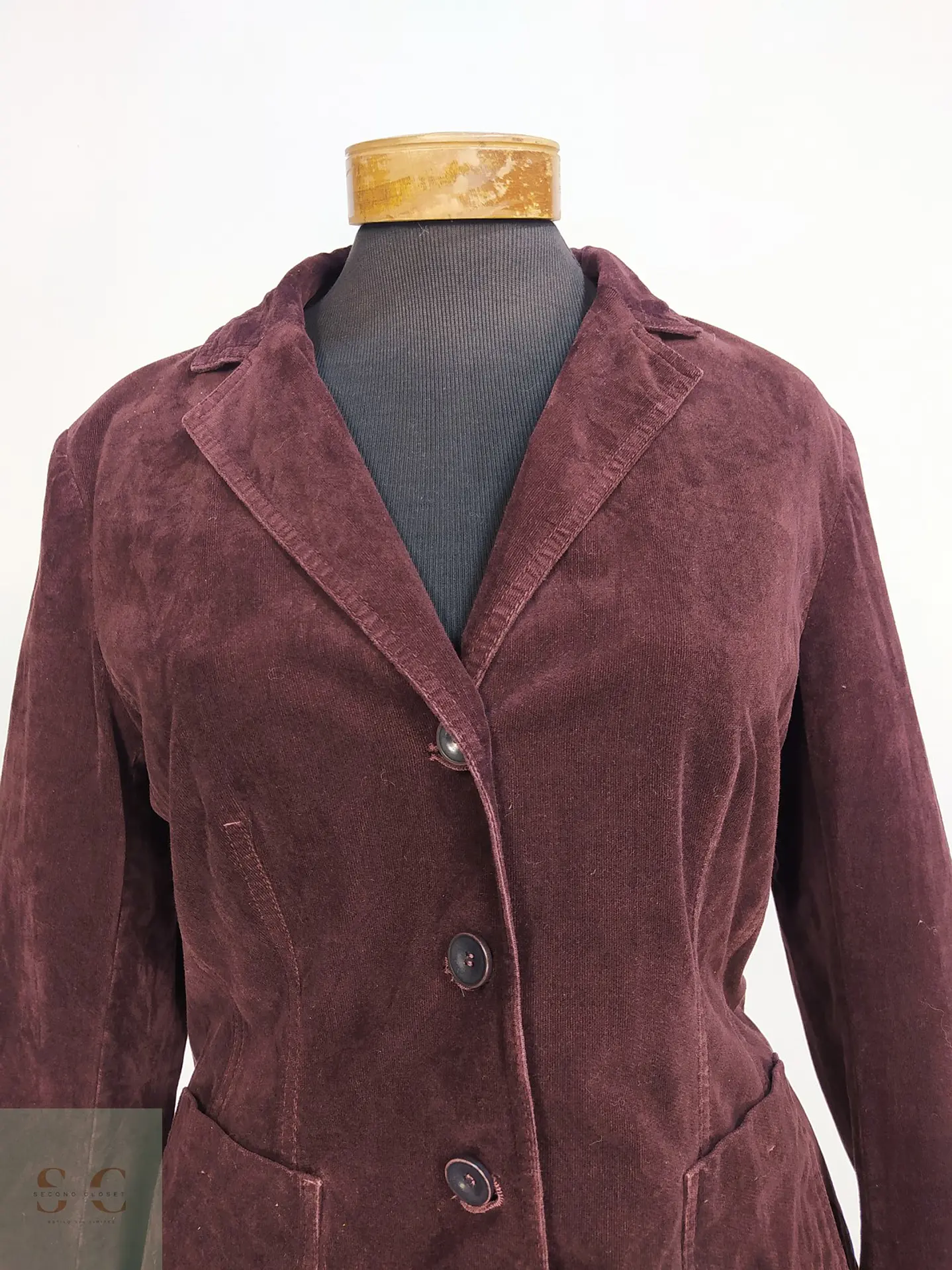 Blazer Cotelé Fino Hessnatur Burdeos Talla M 4