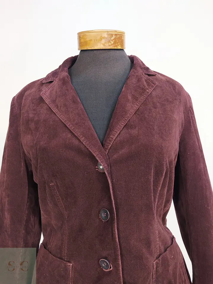 Blazer Cotelé Fino Hessnatur Burdeos Talla M 4