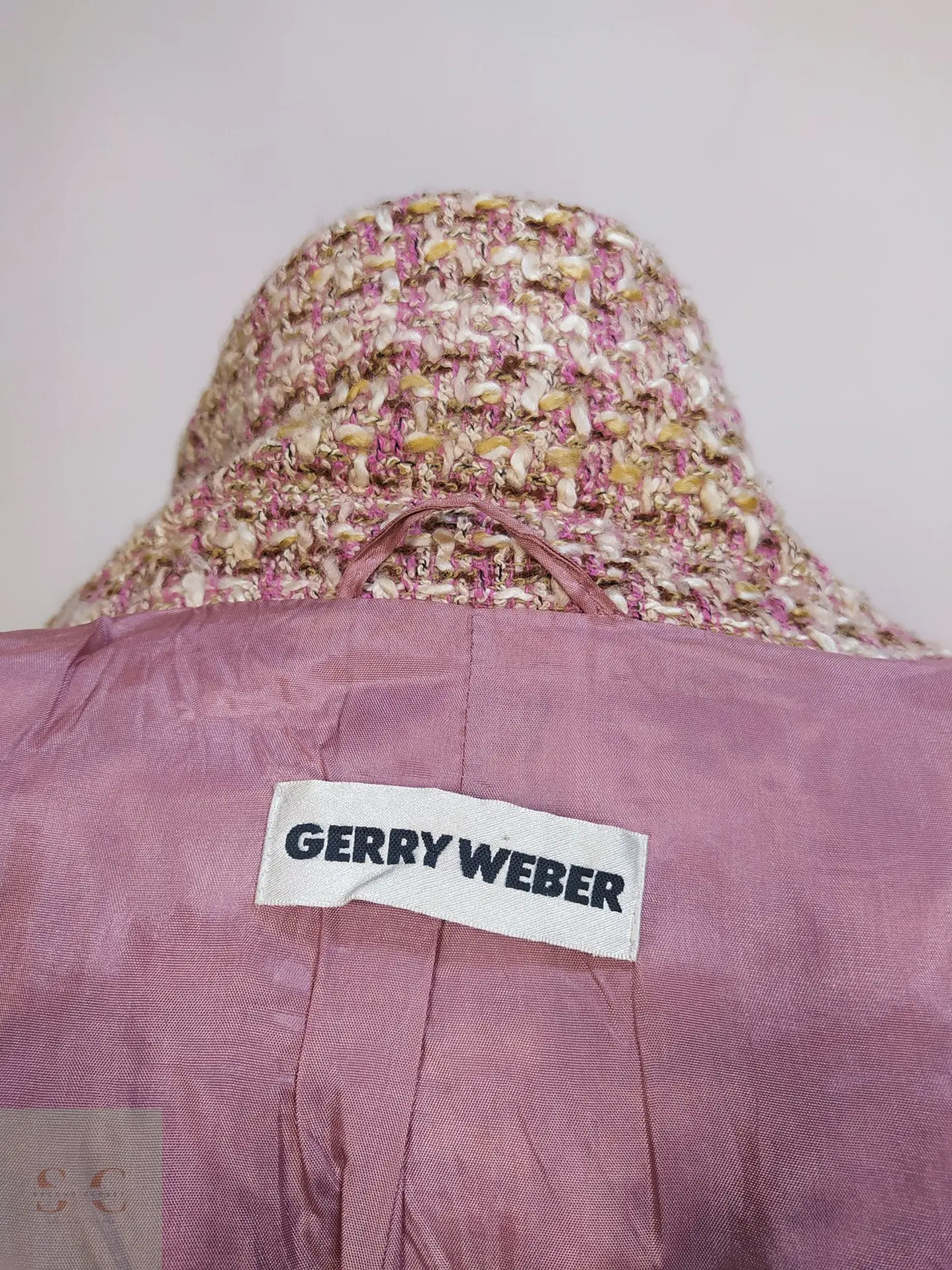 Chaqueta Tweed Gerry Weber Rosa en Mezcla de Lana Talla M 9