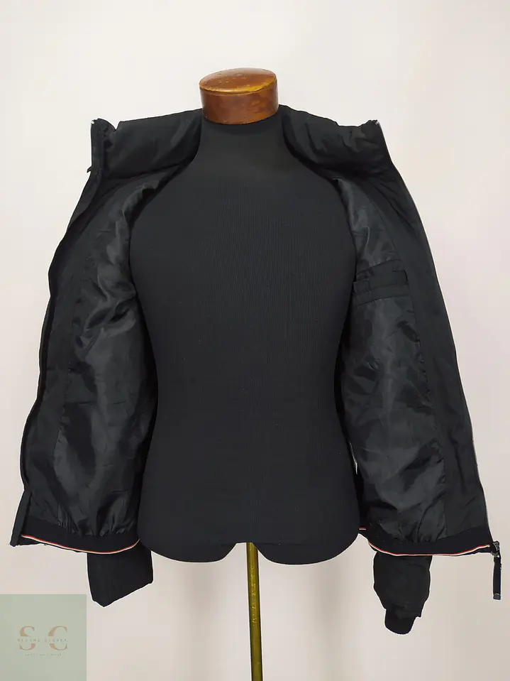 Chaqueta Acolchada Negra con Franjas Tricolor Talla S 7
