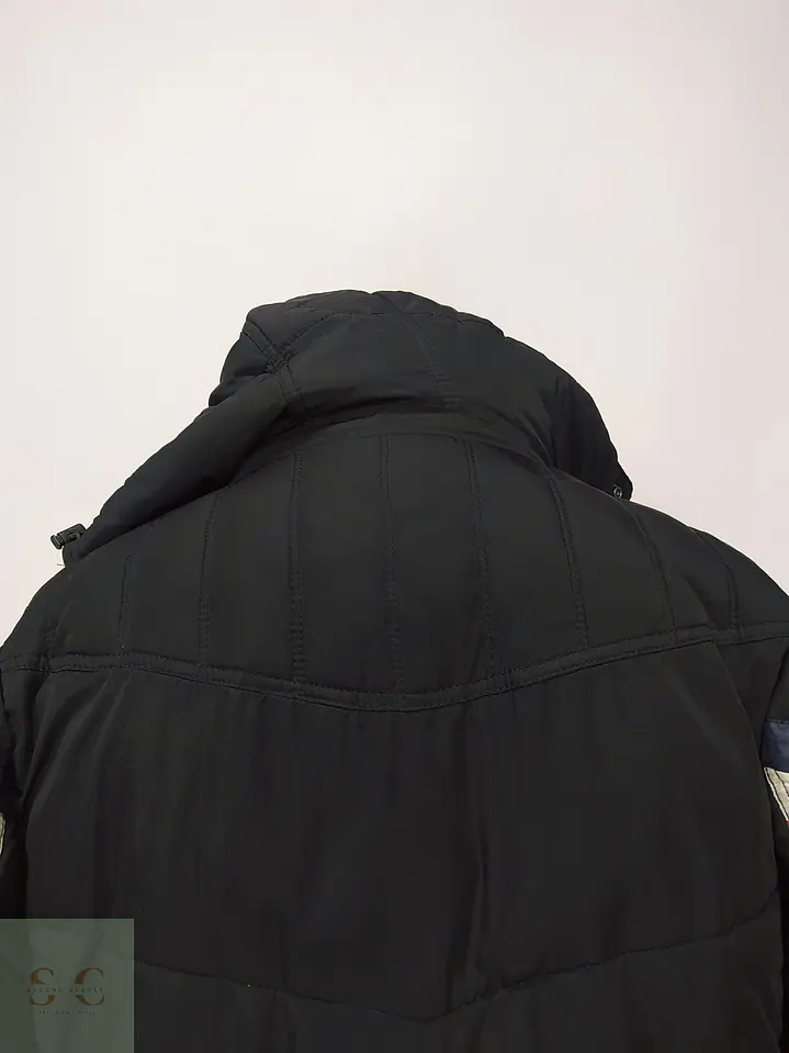 Chaqueta Acolchada Negra con Franjas Tricolor Talla S 9