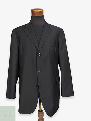 Blazer Formal Negro de Tres Botones Vintage Talla LXL