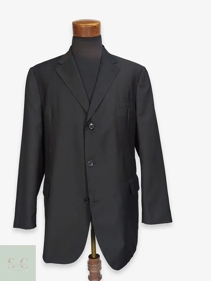 Blazer Formal Negro de Tres Botones Vintage Talla LXL 1