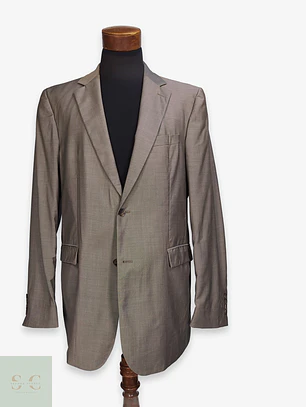 Blazer en Lana Virgen Super 100s Tono Café Moka Talla L