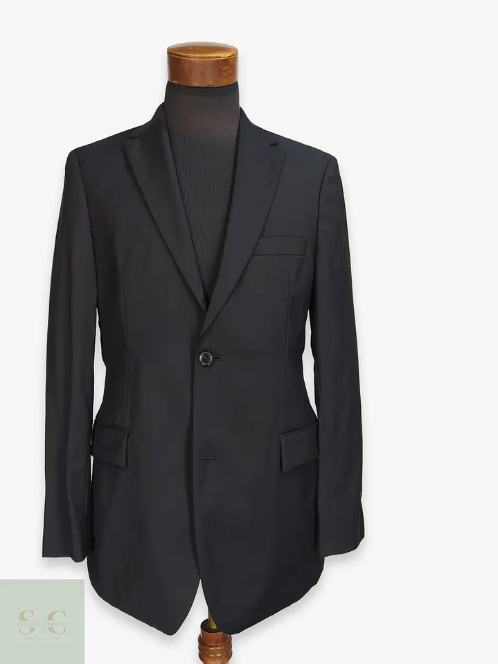 Blazer Hugo Boss de Lana Virgen Negra Talla M 1