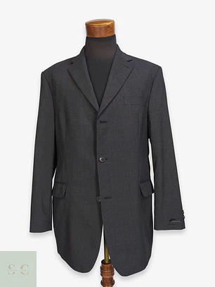 Blazer de Lana Virgen Gris Plomo Vintage Giorgio Talla XL